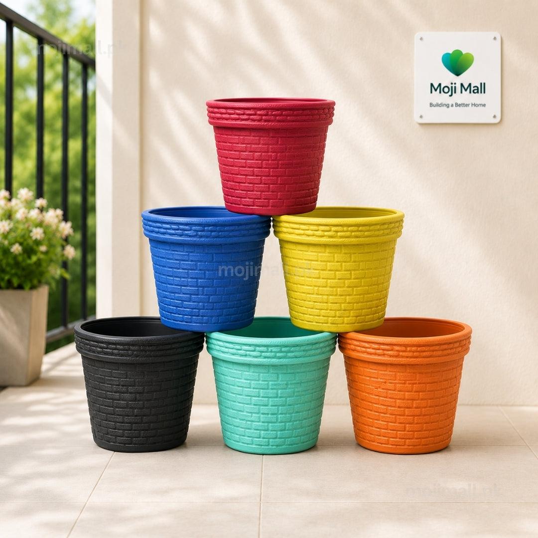 Pack of 3 Fiber Pots (9x9 INCHES) Moji Mall Pakistan