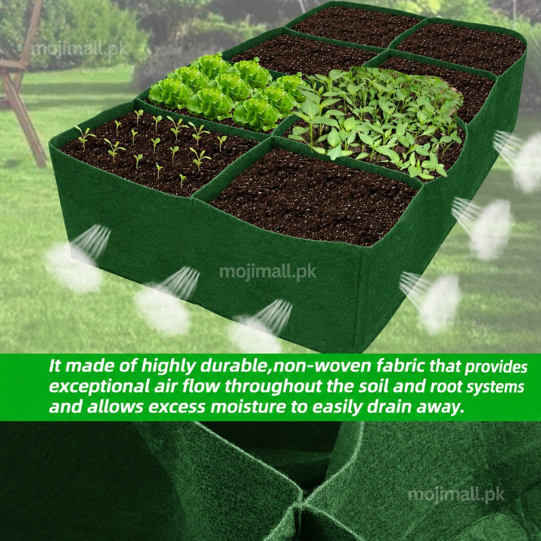 Kiari (8 Grid) Grow Bag – Green (imported) Moji Mall Pakistan