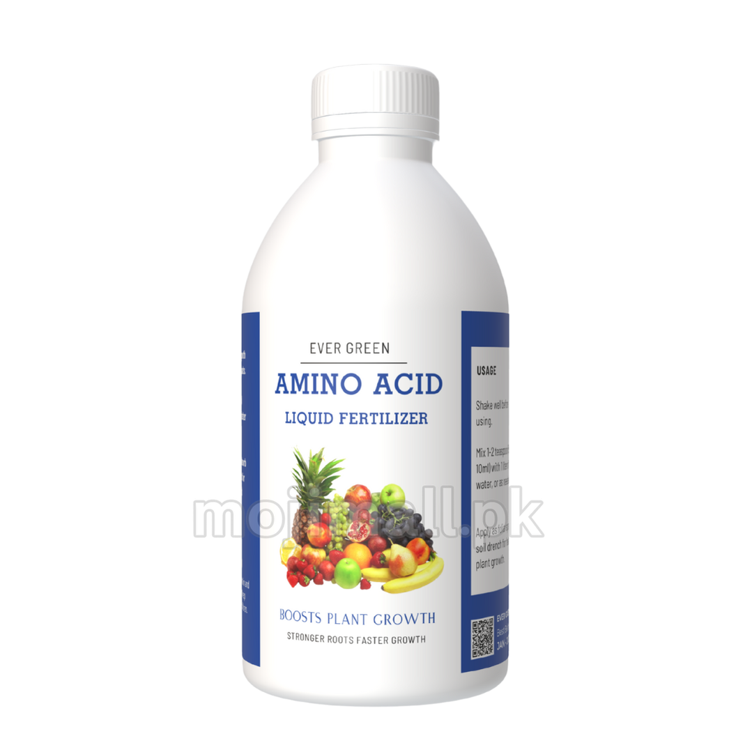 Bottle of Ever Green Amino Acid Liquid Fertilizer on a white background