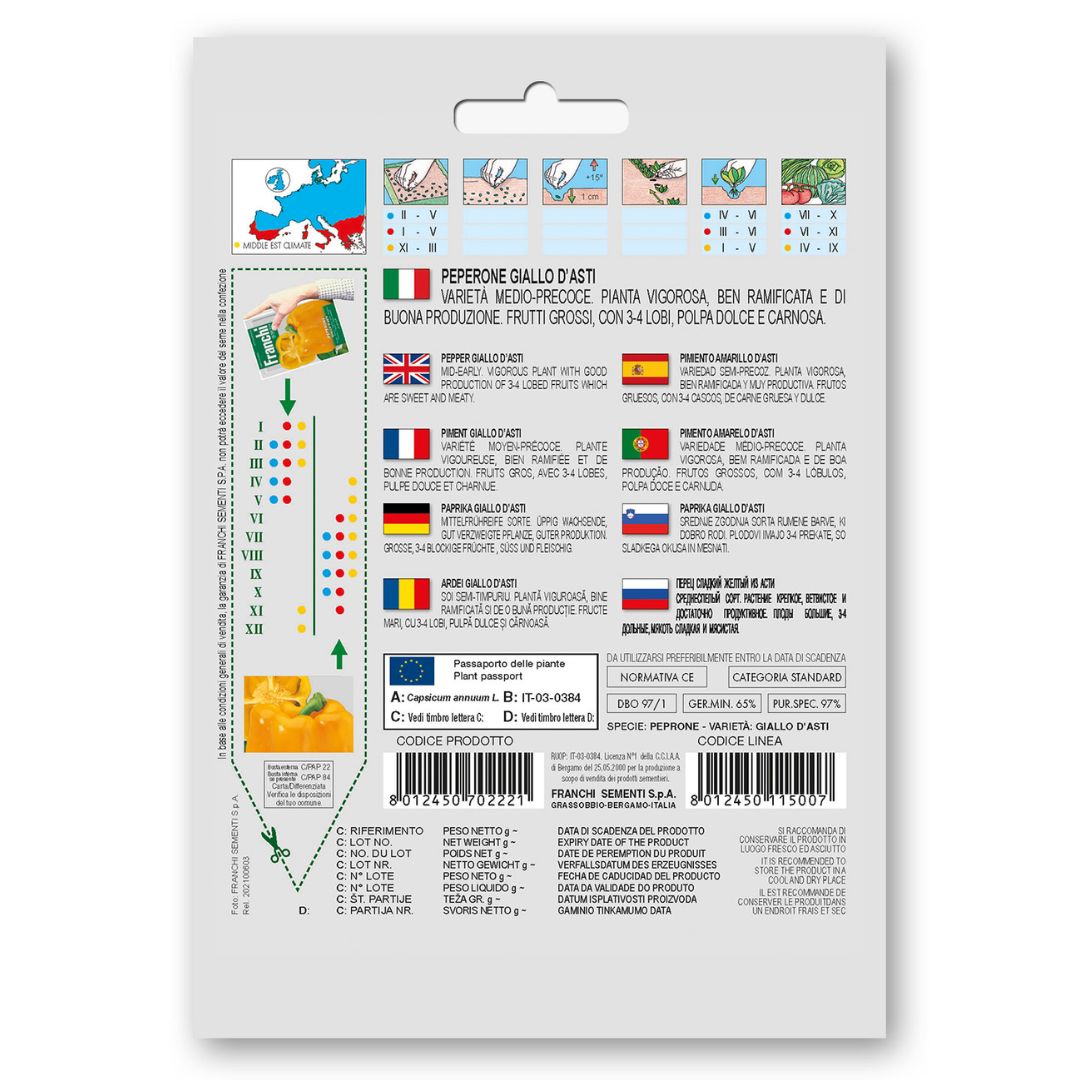 Peperone Giallo D'Asti – Franchi Seeds (imported - Limited Stock)