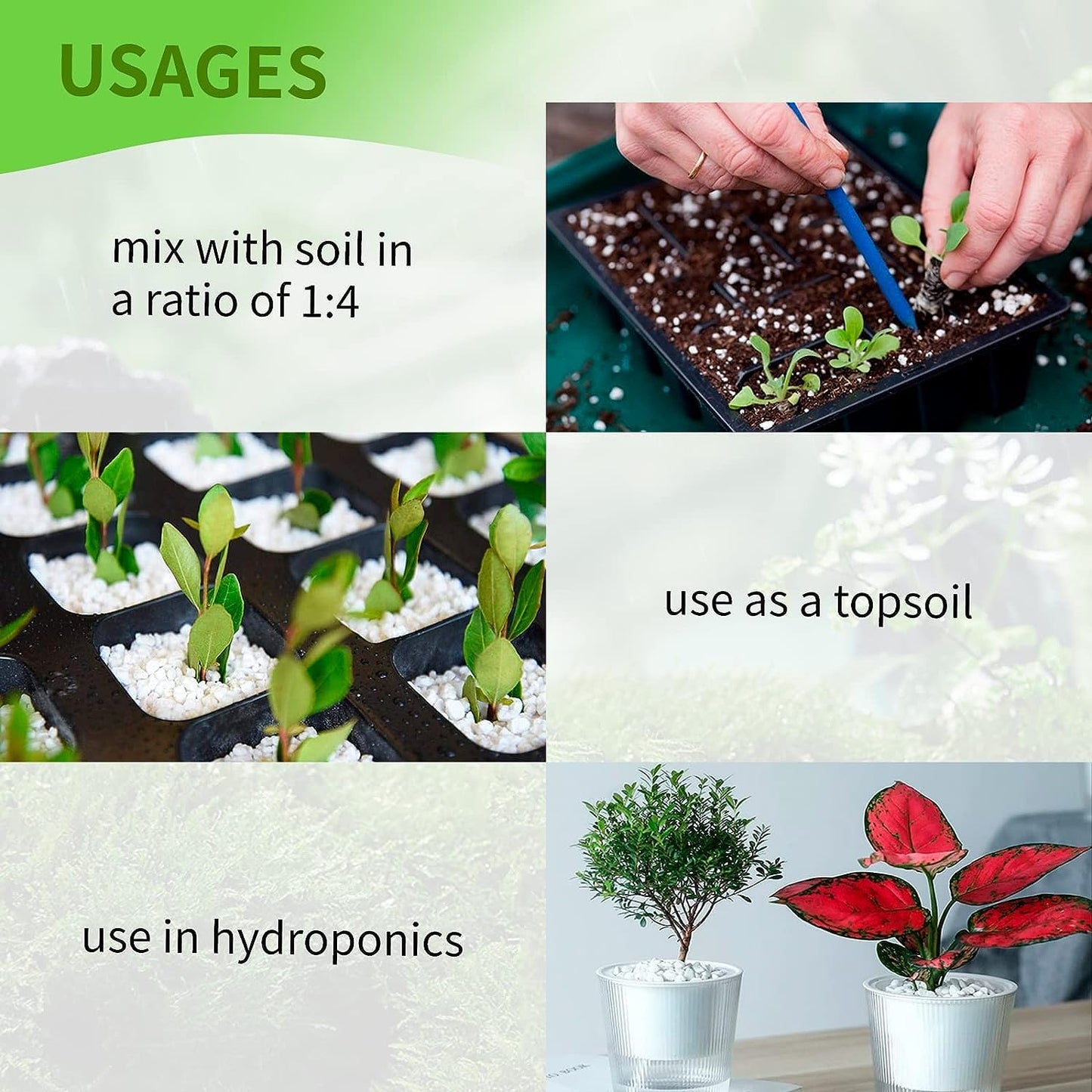 Perlite for cactus soil mix
