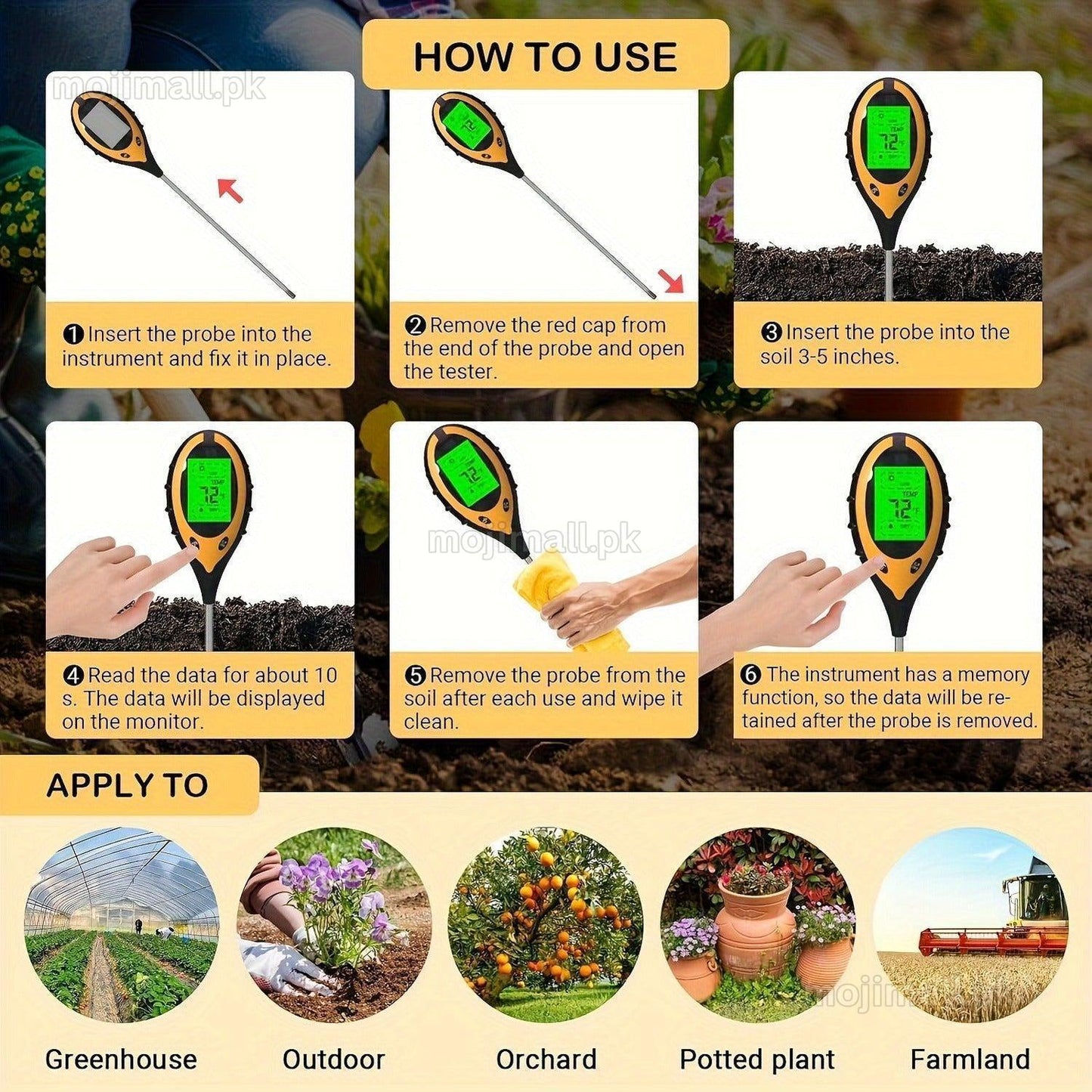 4 In 1 Soil Tester-Moji Mall