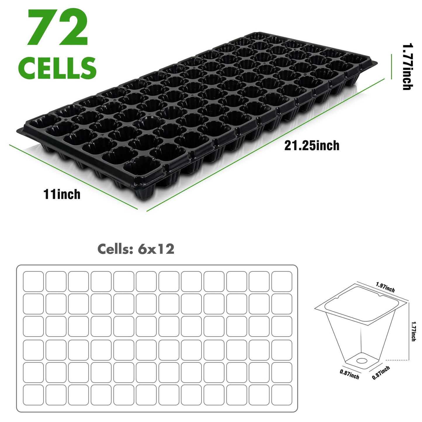 Pack of 10 Seedling Tray – 72 Holes