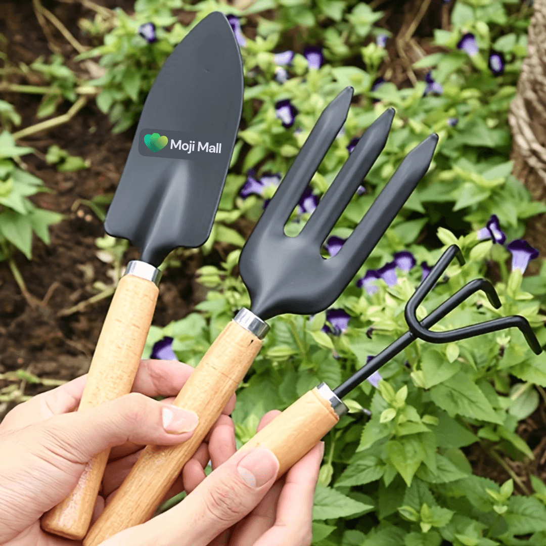 Shovels Set - Wooden Handle - Pack of 3