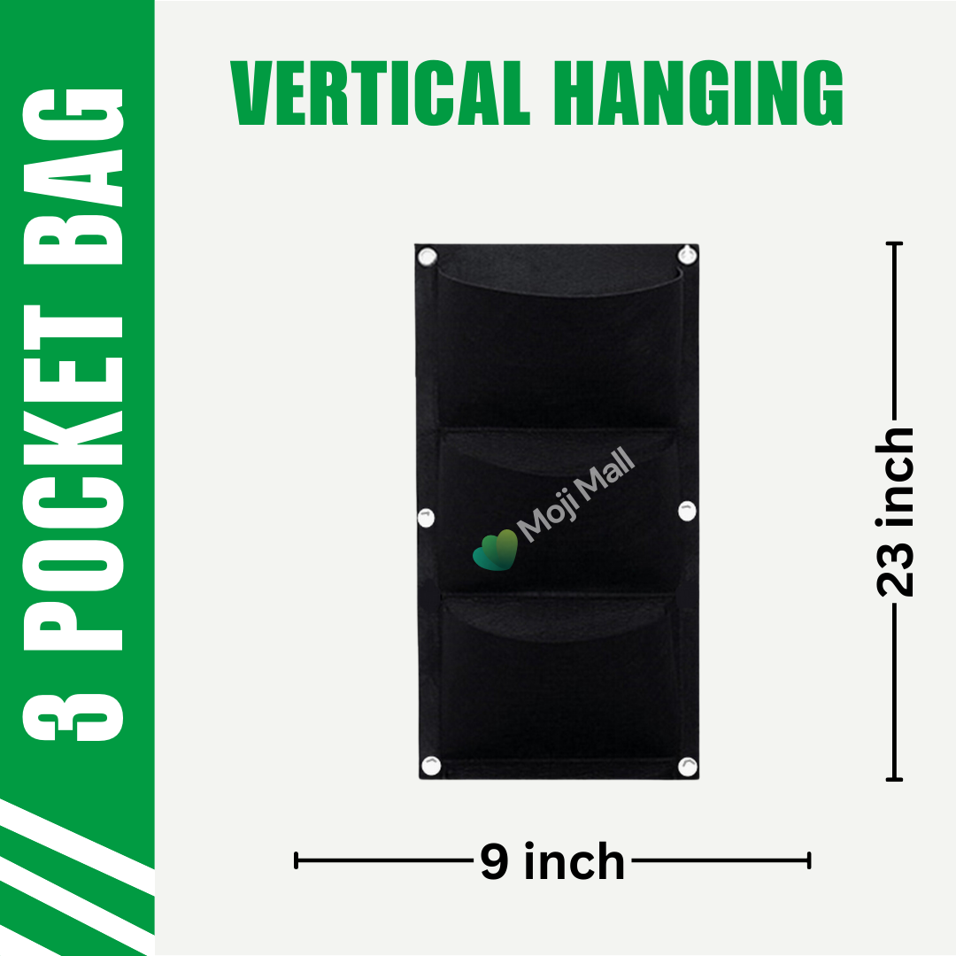 3 Pocket vertical Hanging Grow bag