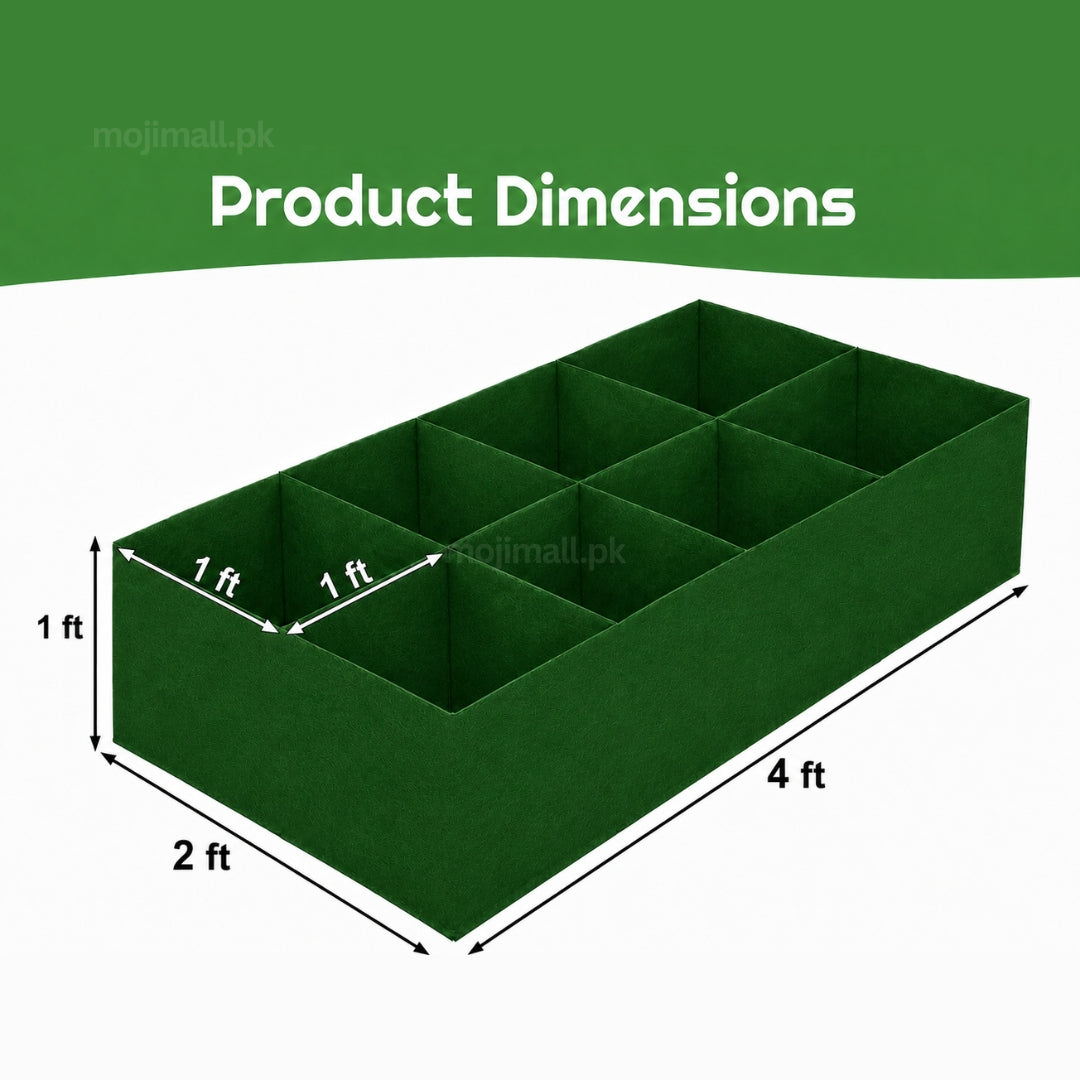 Kiyari Grow Bag 8 Grid – Green Imported