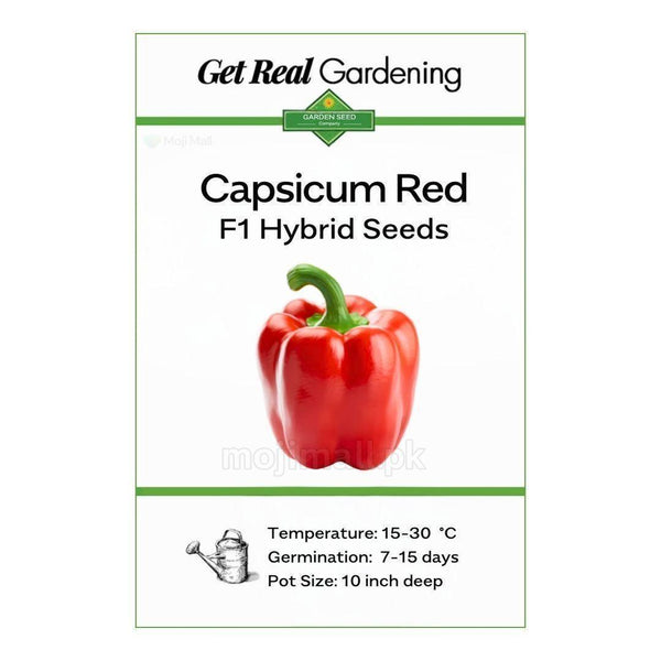 Red Shell Seeds Capsicum Red – Hybrid Seeds – Sweet Bell Peppers for Garden – Moji Mall