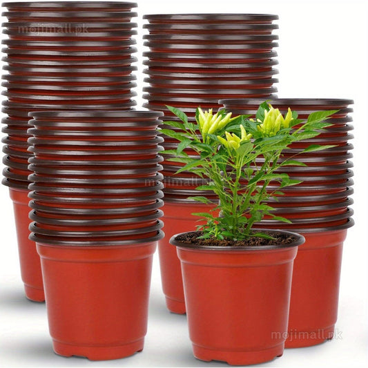 Pack of 10 Terracotta Flexible Plastic Pots 6 Inch