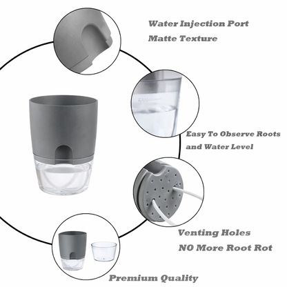 Self Watering Pots – Gray Moji Mall Pakistan