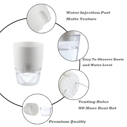 Self Watering Pots – White