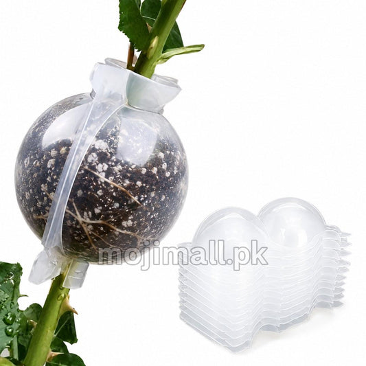 Air layering rooting ball for propagating plant branches and encouraging new root formation in Pakistan by Moji Mall.