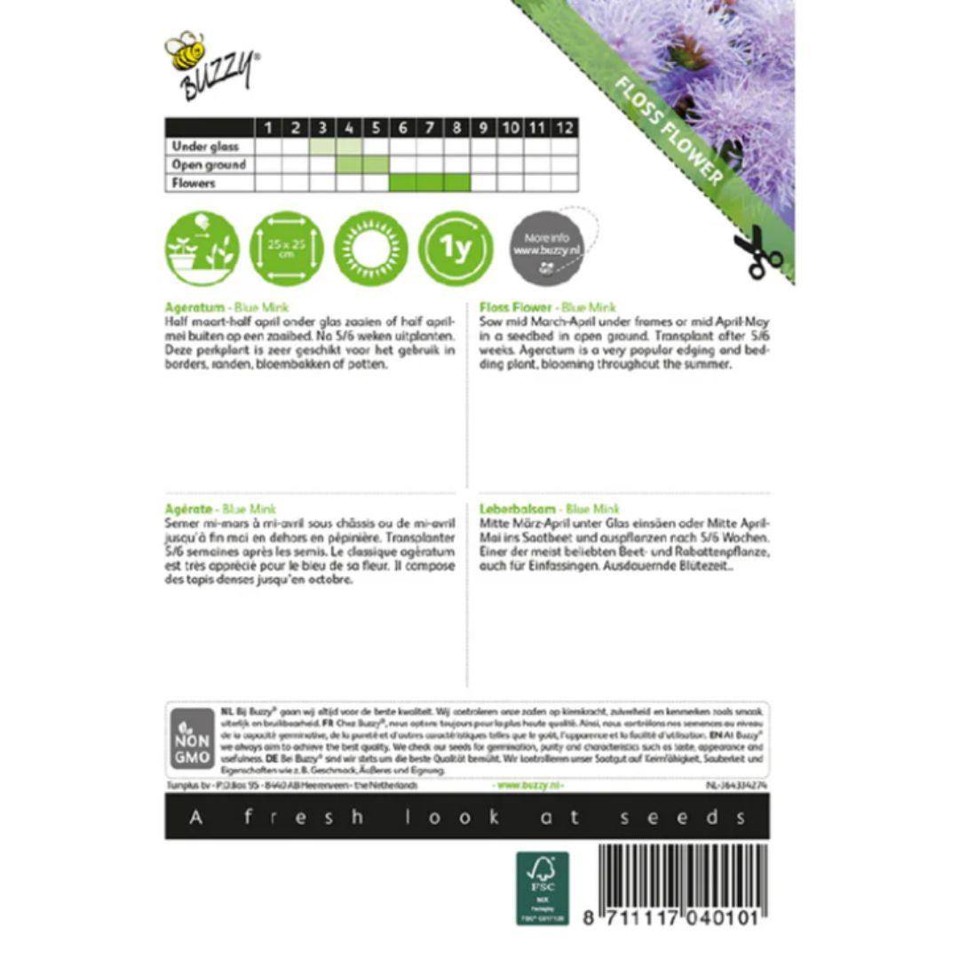 Floss Flower (Blue Mink) – Buzzy Seeds (Imported - Limited Stock)-Moji Mall