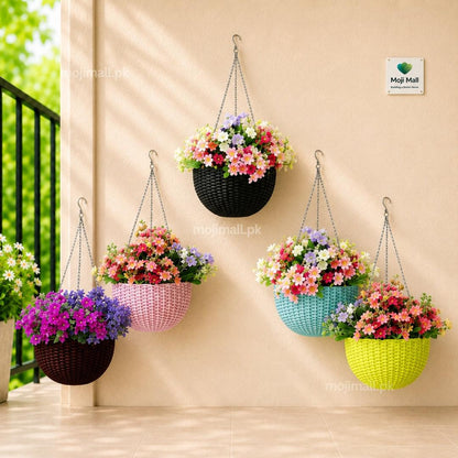Pack of 4 Hanging Baskets with Chains