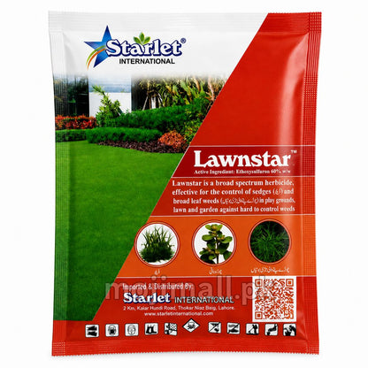 Lawnstar herbicide for controlling sedges and broadleaf weeds in lawns and home gardens in Pakistan by Moji Mall.