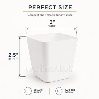 Plastic Pots Square 3 inch – White