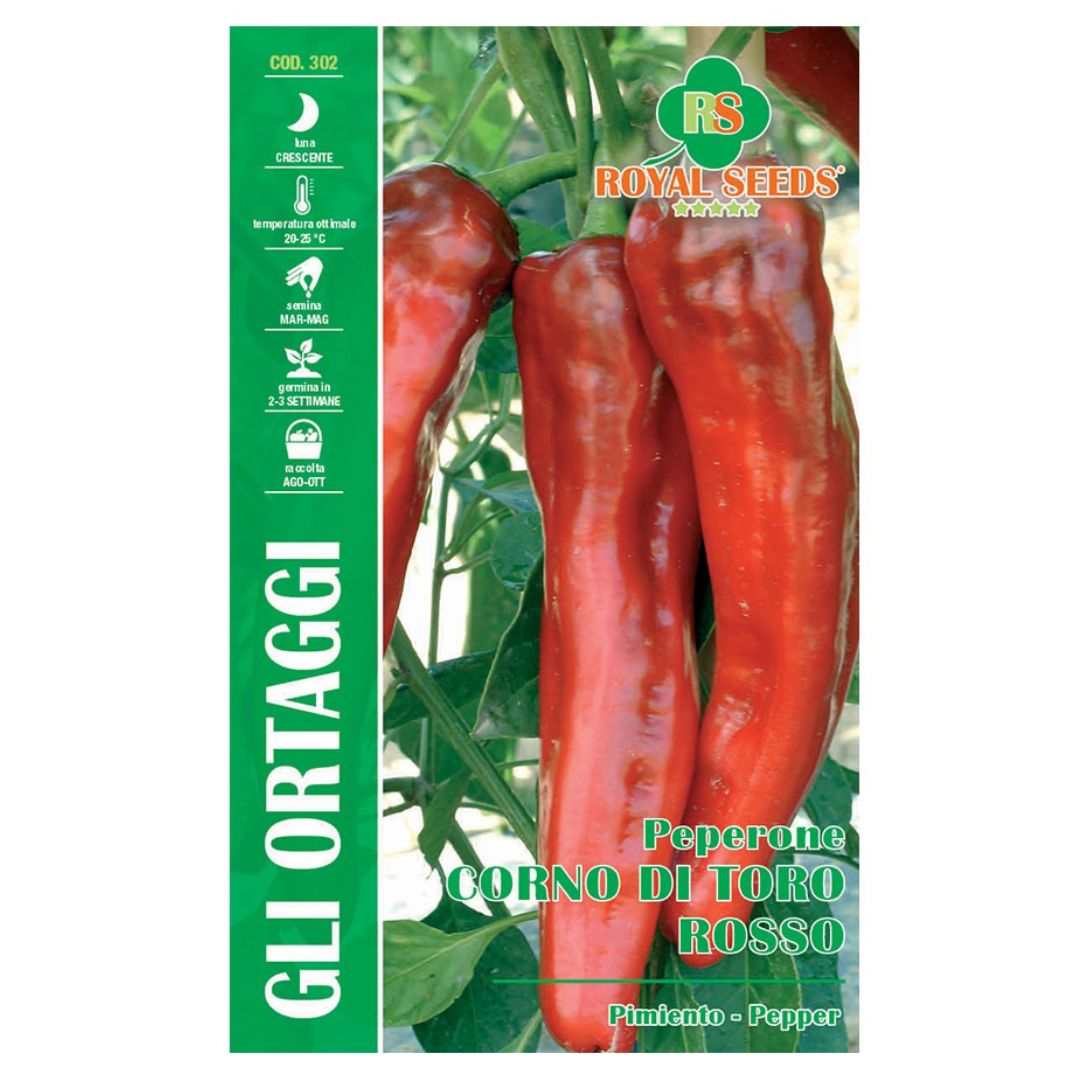 Peperone Corno di Toro Rosso – Royal Seeds (imported - Limited Stock)