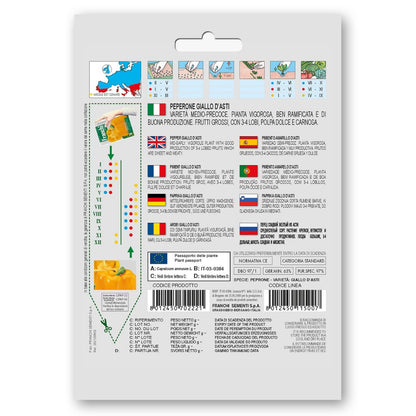 Peperone Giallo D'Asti  – Franchi Seeds (imported - Limited Stock)