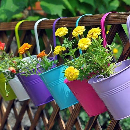 Pack of 2 Metal Hanging Pots (small)