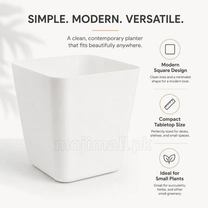 Plastic Pots Square 3 inch – White